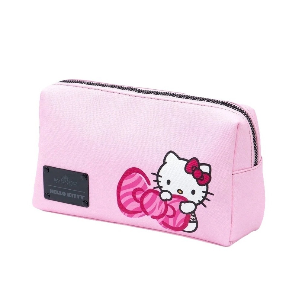 Impressions Vanity Hello Kitty Cosmetic Pouch with Waterproof Faux Leather, Bag